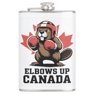 Elbows Up Canada Quirky Canadian Pride Gift Hip Flask
