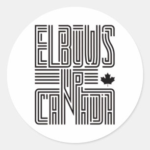 Elbows Up Canada Sticker5 Classic Round Sticker