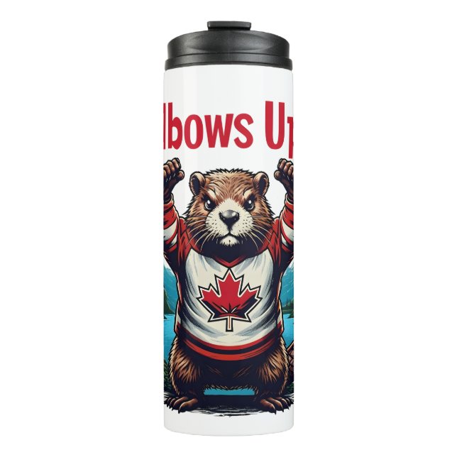 Elbows Up Canada Thermal Tumbler (Front)