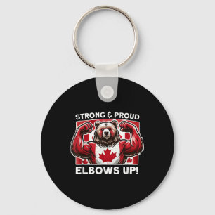 Elbows Up Canada True North Strong Powerfull State Key Ring