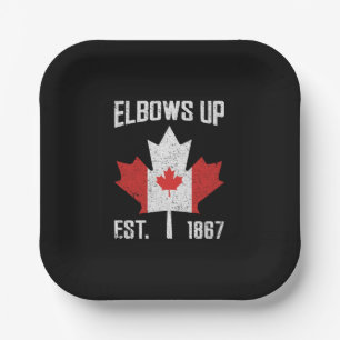 Elbows Up Canada True North Strong Proud Canadian Paper Plate