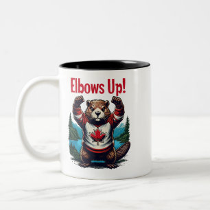 Elbows Up Canada Two-Tone Coffee Mug
