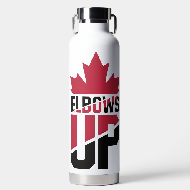 Elbows Up Canada Water Bottle (Front)