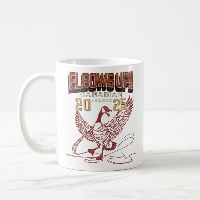 Elbows UP! Canadian League Canada Geese Coffee Mug (Left)