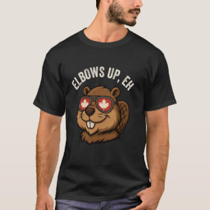 Elbows Up Eh Beaver Maple Leaf TShirt Funny Canada