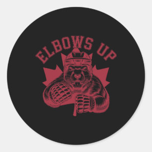 Elbows Up Elbows Up Hockey Canada Beaver Classic Round Sticker