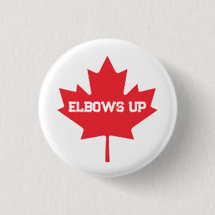 Elbows Up Funny Canadian Hockey 3 Cm Round Badge