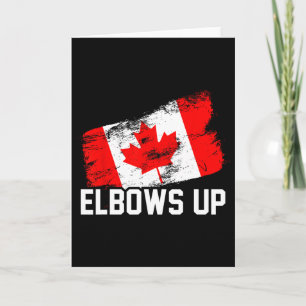 Elbows Up Funny Canadian Hockey Maple Leaf Pride S Card