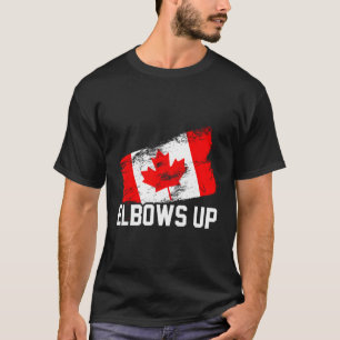 Elbows Up Funny Canadian Hockey Maple Leaf Pride S T-Shirt