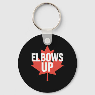Elbows Up Funny Canadian Maple Leaf Key Ring