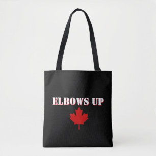 Elbows Up Maple Leaf Tote Bag