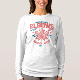 Elbows UP!  Over the Boards Canadian League Hockey T-Shirt