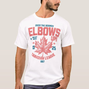 Elbows UP!  Over the Boards Canadian League Hockey T-Shirt