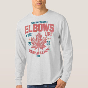 Elbows UP!  Over the Boards Canadian League Hockey T-Shirt