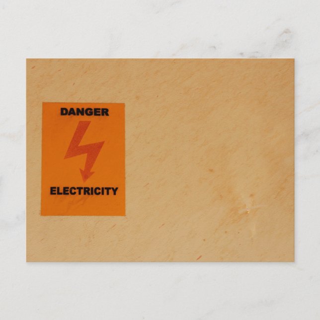 Elcetricity danger sign postcard (Front)