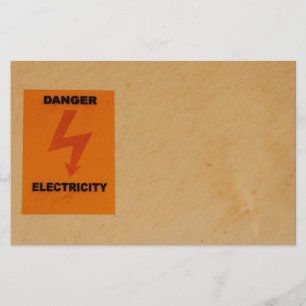 Elcetricity danger sign stationery