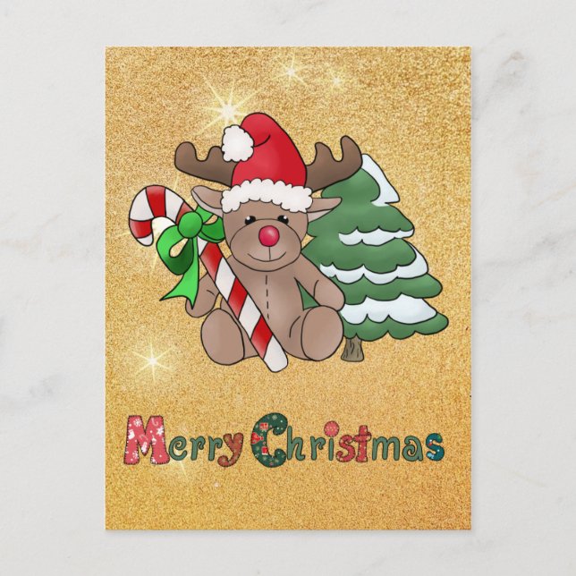 Elch mit Zuckerstange Postcard (Front)