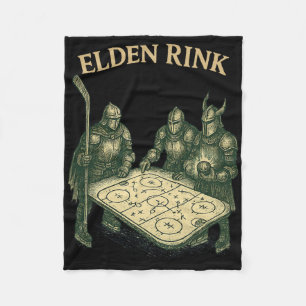 Elden Rink Funny Hockey Knight Parody Fantasy Rpg  Fleece Blanket
