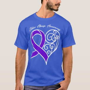 Elder Abuse Awareness Heart Ribbon Gift Valentines T-Shirt