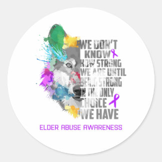 Elder Abuse Awareness Ribbon Support Gifts Classic Round Sticker