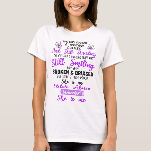 Elder Abuse Awareness Ribbon Support Gifts T-Shirt (Front)