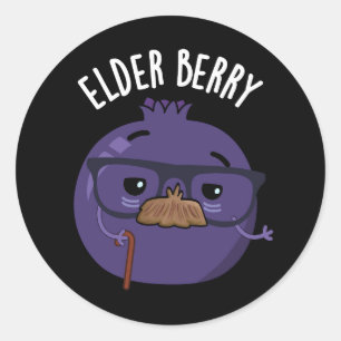 Elder-berry Funny Berry Pun Classic Round Sticker