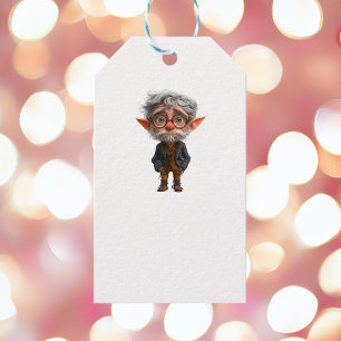 Elder Christmas Elf White Gift Tags