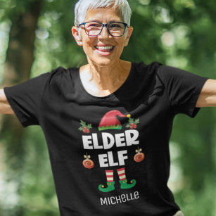 Elder elf fun ironic Christmas family outfit name T-Shirt