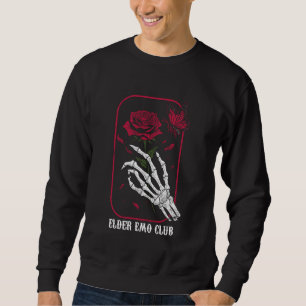 Elder Emo Club Skeleton Hand Rock Gothic Emo Music Sweatshirt