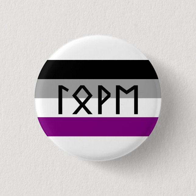 Elder Futhark Love Ace Flag  3 Cm Round Badge (Front)