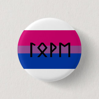 Elder Futhark Love Bi flag 3 Cm Round Badge