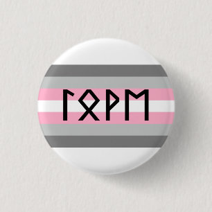 Elder Futhark Love Demigirl Flag 3 Cm Round Badge