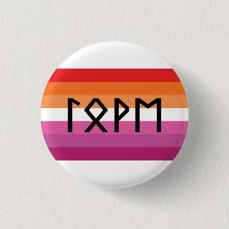 Elder Futhark Love Lesbian flag 3 Cm Round Badge