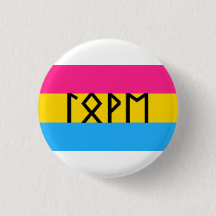 Elder Futhark Love Pan Flag 3 Cm Round Badge