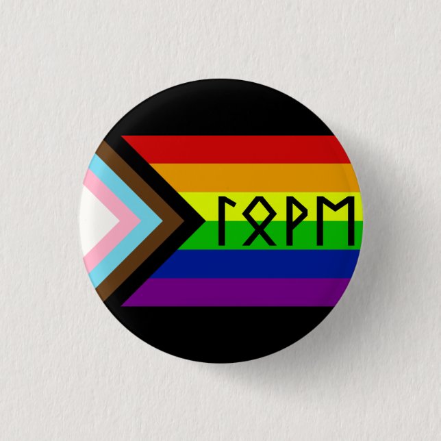 Elder Futhark Love Progressive Pride Flag 3 Cm Round Badge (Front)