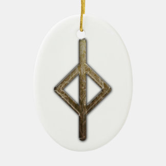 Elder Futhark Rune Jera Ceramic Ornament