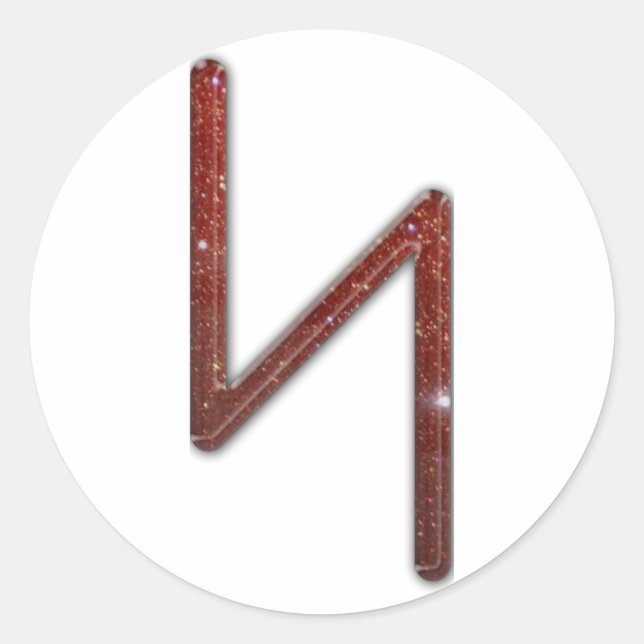 Elder Futhark Rune Sol Classic Round Sticker (Front)