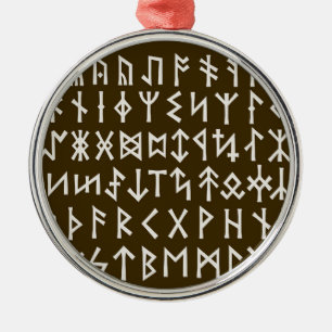 Elder Futhark Runes Metal Ornament