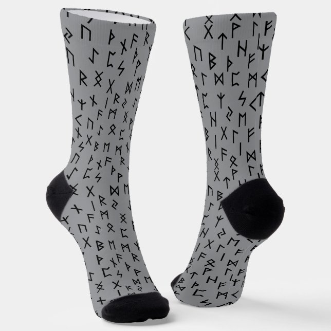 Elder futhark runes socks (Angled)