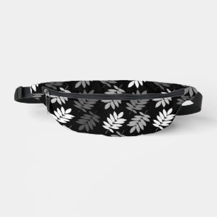 Elder Leaf Big Pattern Black White Grey Bum Bags