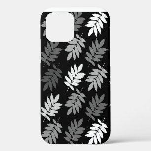 Elder Leaf Lg Pattern Black White Grey iPhone 12 Case