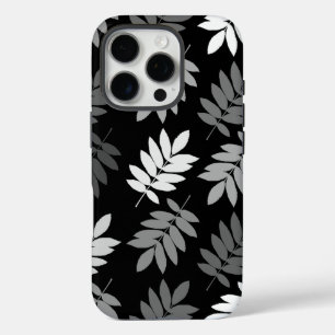 Elder Leaf Lg Pattern Black White Grey iPhone 16 Pro Case