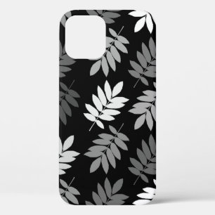 Elder Leaf Lg Pattern Black White Grey iPhone 12 Pro Case