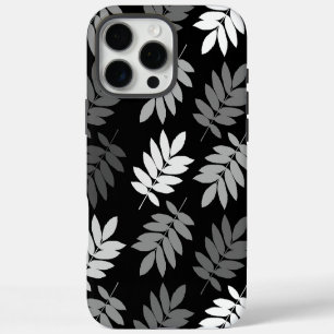 Elder Leaf Lg Pattern Black White Grey iPhone 16 Pro Max Case