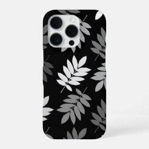 Elder Leaf Lg Pattern Black White Grey iPhone 16 Pro Case