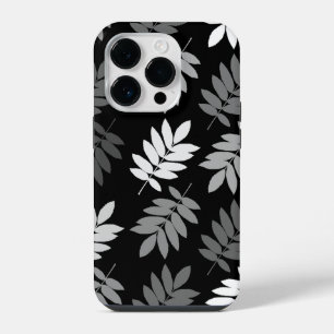 Elder Leaf Lg Pattern Black White Grey iPhone 14 Pro Case