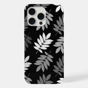 Elder Leaf Lg Pattern Black White Grey iPhone 15 Pro Max Case