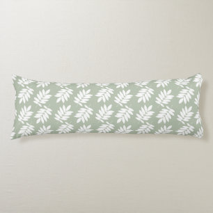 Elder Leaf Pattern 2Way Green+White Body Cushion