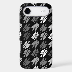 Elder Leaf Pattern Black White Grey