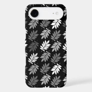 Elder Leaf Pattern Black White Grey